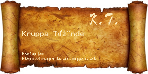 Kruppa Tünde névjegykártya